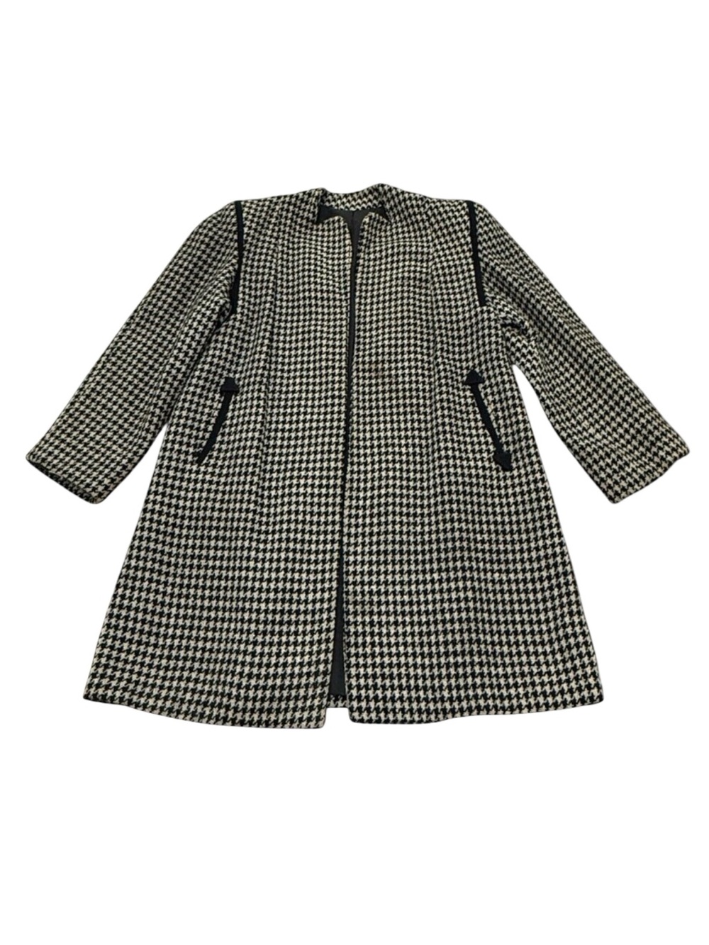 Vintage 1960s Houndstooth Coat Sportowne Exclusive Wool Swing Coat